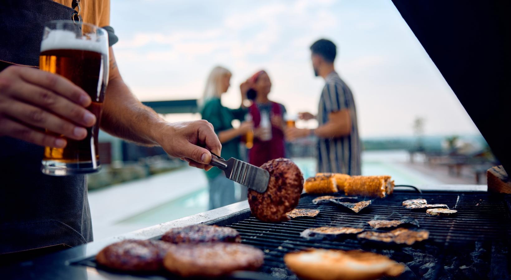 Vibrant community life with a variety of dining options a person cooking food on a grill